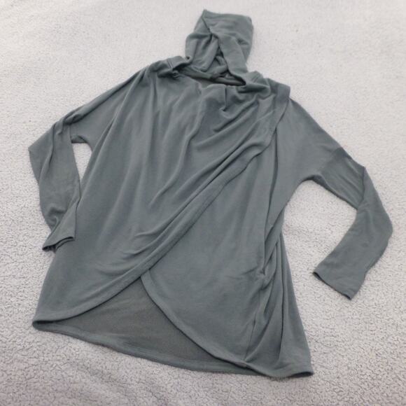 Athleta Pura Wrap Sweatshirt Hoodie Womens Large Gray Gym Pullover - Picture 1 of 11